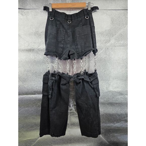Black Chain-Linked Convertible Pants With Cargo Pockets Size XXS - Picture 11 of 11